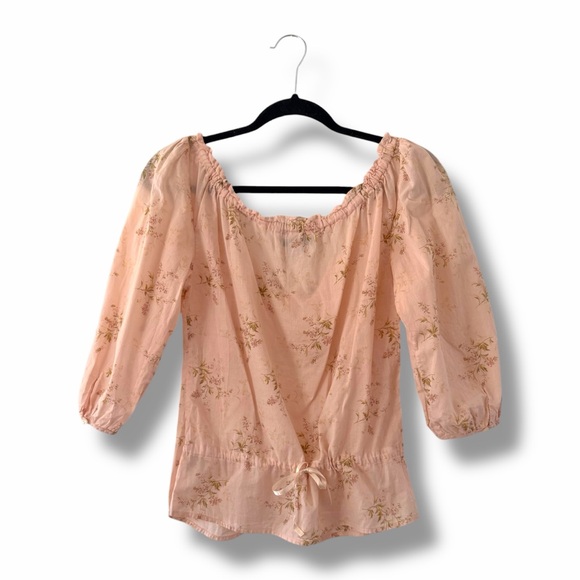 Ralph Lauren Floral Milkmaid Renaissance Babydoll Top Soft Girl Ruffles Medium - Picture 7 of 10